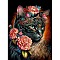 AB Color Flower Cat DIY Diamond Painting Kit, Including Resin Rhinestones Bag, Diamond Sticky Pen, Tray Plate and Glue Clay, Light Salmon, 400x300mm