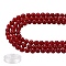 DIY Jewelry Bracelet Making Kits, 3 Strands 8mm Dyed Round Natural White Jade Beads and Flat Elastic Thread, Red, 8mm, Hole: 1mm, about 49pcs/strand, 15.16''(38.5cm), 3strands/set