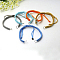 Nylon DIY Bracelet Making, with Brass Rings, Platinum, Mixed Color, 140~175x4~7.5mm