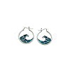 Alloy Enamel Hoop Earrings WG726C2-01-3