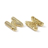 Brass Micro Pave Clear Cubic Zirconia Pendants KK-Z041-01G-M-2