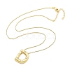 Brass & Plastic Pearl Letter Pendant Box Chain Necklaces for Women NJEW-U017-01G-04-3