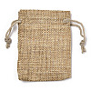 Polyester Imitation Burlap Packing Pouches Drawstring Bags X-ABAG-R005-9x7-15-2