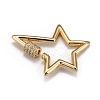 Brass Micro Pave Clear Cubic Zirconia Screw Carabiner Lock Charms ZIRC-L085-06G-3
