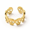 Ion Plating(IP) 304 Stainless Steel Skull Open Cuff Ring for Women RJEW-B027-31G-2