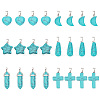 24Pcs 6 Styles Synthetic Turquoise Pendants Sets G-AR0005-22-1