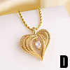 Valentine's Day Brass Pave Cubic Zirconia Pendant Necklaces WGC33B4-04-1