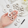 18Pcs 3 Style Alloy Grommet Eyelet Findings FIND-WR0006-18P-3