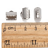 Tarnish Resistant 304 Stainless Steel Ribbon Crimp Ends X-STAS-Q187-01-3