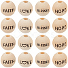 40Pcs 4 Styles Schima Wood European Beads WOOD-PA0001-44-7