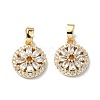 Brass Micro Pave Cubic Zirconia Pendants FIND-Z029-05G-1