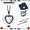 1Pc Stainless Steel Heart Pendant Urn Ashes Necklaces NJEW-CN0001-17B-2