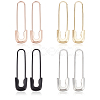 ANATTASOUL 4 Pairs 4 Colors Exquisite Alloy Safety Pin Shape Hoop Earrings for Women EJEW-AN0001-87-1