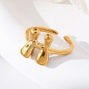 304 Stainless Steel Open Cuff Rings for Women RJEW-M060-01G-08-3