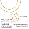 Elegant 304 Stainless Steel Y-Shape Imitation Pearl Tassel Twisted Chain Double Layer Necklaces for Women OT4111-4-1
