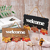 2Pcs 2 Color Wooden Doorplate Decorations AJEW-CF0001-10-5