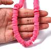 Flat Round Handmade Polymer Clay Beads CLAY-R067-10mm-25-7