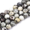 Natural Dendritic Jasper Beads Strands G-T129-17-1