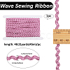 3 Rolls Polyester Glitter Wavy Fringe Trim Ribbon OCOR-GF0004-45A-2