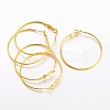 Brass Earring Findings Hoops LS-EC108-3NFG-1