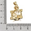 Brass Micro Pave Black Cubic Zirconia Pendants CU-CBA637A-05G-B-3