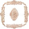 5Pcs Rubber Wood Carved Onlay Applique Craft WOOD-FH0001-85-1