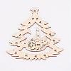 Undyed Wooden Pendant WOOD-K005-03-1
