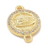 Rack Plating Brass Micro Pave Clear Cubic Zirconia Religion Virgin Mary Connector Charms KK-L224-094G-05-2