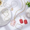 CHGCRAFT 36Pcs 3 Styles Alloy Open Back Bezel Pendants FIND-CA0006-07-5