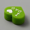 Heart with Word I Love Mom Silicone Beads SIL-WH0001-61J-2