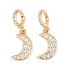 Brass Micro Pave Clear Cubic Zirconia Moon European Dangle Charms KK-H257-03G-1