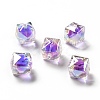 Two Tone UV Plating Rainbow Iridescent Acrylic Beads TACR-D010-02G-1