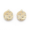 Brass Micro Pave Clear Cubic Zirconia Charms KK-C006-19G-2