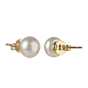 Natural Pearl Rondelle Stud Earrings EJEW-JE04585-03-3