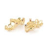 Brass Cubic Zirconia Peg Bails Pendants KK-I698-04G-4
