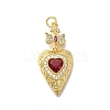 Brass Rhinestone Pendants KK-V002-04G-1