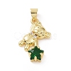 Brass Micro Pave Cubic Zirconia Pendants KK-E074-03G-01-1