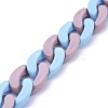 Handmade Opaque Spray Painted Acrylic Curb Chains AJEW-JB00615-01-1