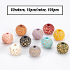 100Pcs 10 Colors Painted Natural Wood Beads WOOD-OC0002-08-4