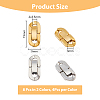 Unicraftale 8 Sets 2 Colors 304 Stainless Steel Fold Over Clasps STAS-UN0046-68-2