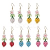 Flower 304 Stainless Steel Glass Seed Beads Dangle Earrings EJEW-MZ00470-2