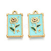 304 Stainless Steel Enamel Pendants X-STAS-N124-21G-1