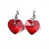 Faceted Transparent Glass Charms GLAA-T024-04I-2