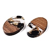 Transparent Resin and Walnut Wood Pendants RESI-T057-04A-3