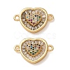 Brass Pave Colorful Cubic Zirconia Connector Charms CU-CBA4579-02G-E-1