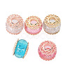5Pcs 5 Colors Rack Plating Alloy European Beads MPDL-TADJ0001-03-3