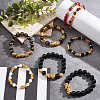 ANATTASOUL 8Pcs 8 Styles Resin Imitation Gemstone & Alloy Pixiu Beaded Stretch Bracelets Set BJEW-AN0001-41-5