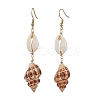 304 Stainless Steel Shell Shape Dangle Earrings EJEW-JE06265-03-4
