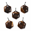 Natural Tiger Eye Pendants G-C241-02D-1