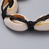 Natural Cowrie Shell Braided Beads Bracelets BJEW-JB05057-01-3